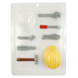 Hard Hat and Tools Chocolate Mold