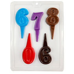 Number Cake Picks 6-0 Chocolate Mold