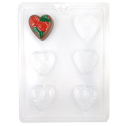 Hearts with Flowers Chocolate Mold