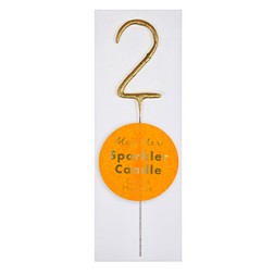 Gold Number 2 Mini Sparkler Candle