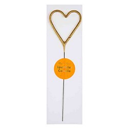 Gold Heart Sparkler Candle