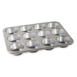 Fox Run 4868 Muffin Pan, 12 Cup, Stainless Steel