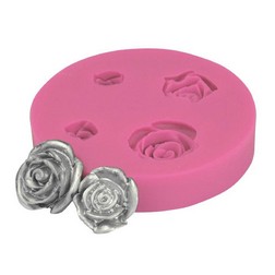 Pouf Roses and Leaves Silicone Mold