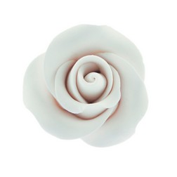 1 1/2" White Tea Rose Gum Paste Flower