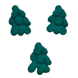 Tiny Dark Green Trees Icing Decorations