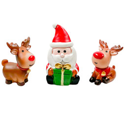 Santa & Reindeer Cake Toppers