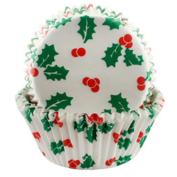 Holly and Berries Cupcake Liners