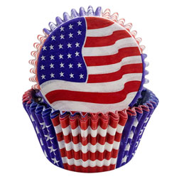 American Flag Cupcake Liners