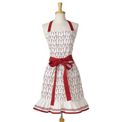 Candy Cane Frill Adult Apron