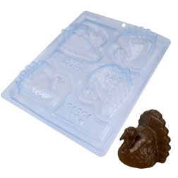 3D Turkey Three Part Chocolate Mold