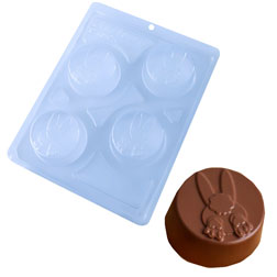 Bunny Bum Puck Three Part Chocolate Mold