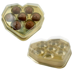 Gold Geometric Heart Candy Boxes