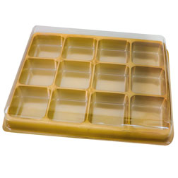 Gold Rectangle Candy Boxes - 12 cav