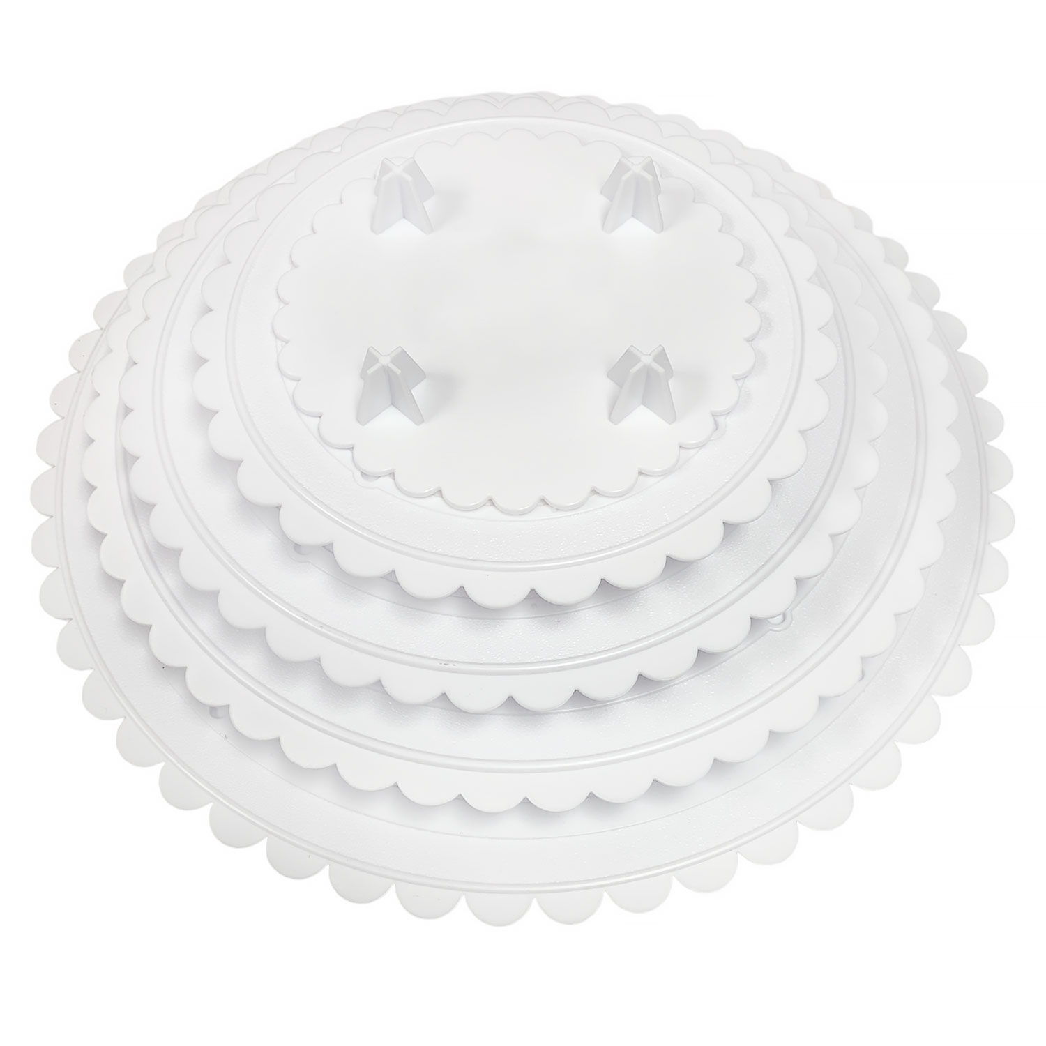 14 Scalloped Round White Separator Plate Country Kitchen