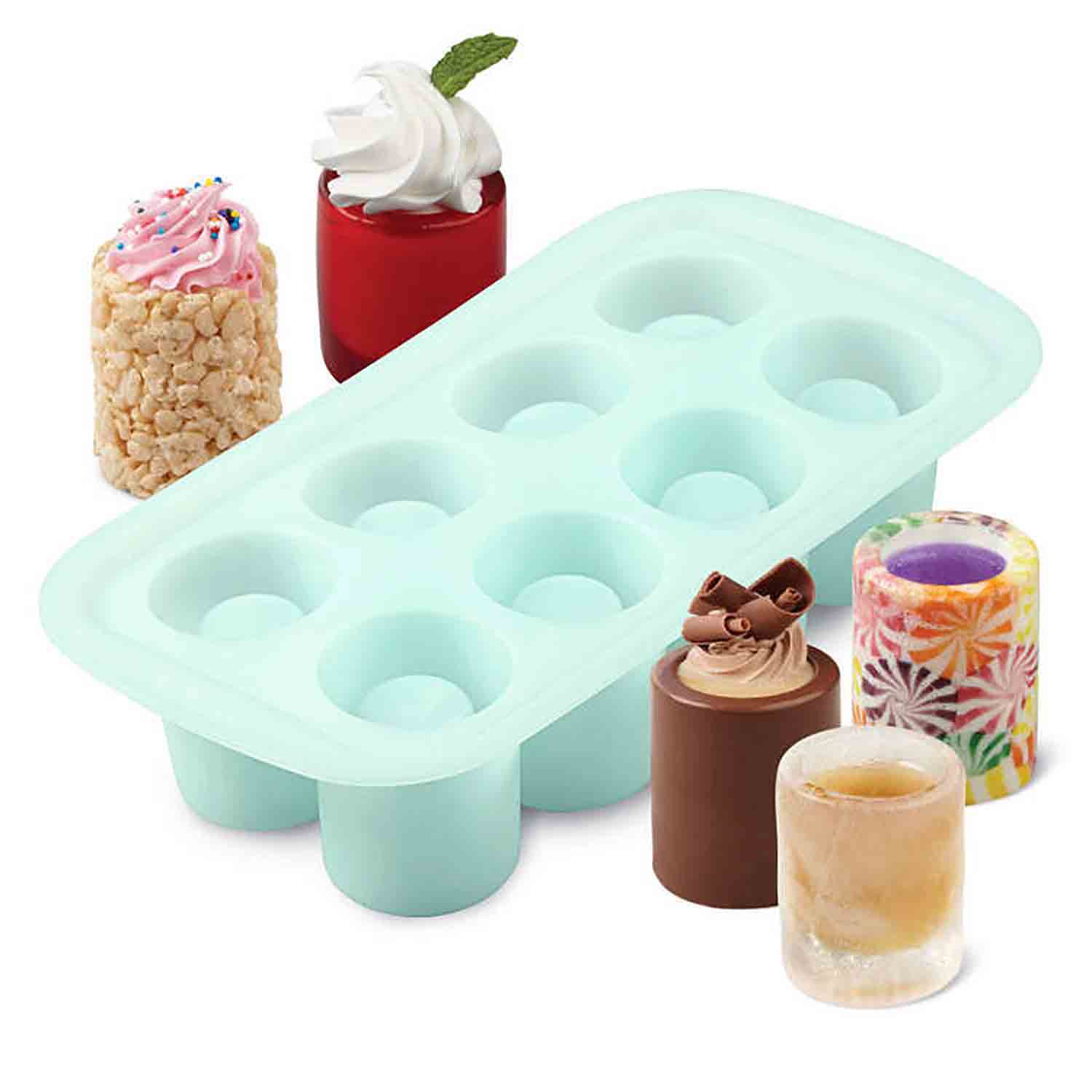 4-Cup Silicone Mold for Making Ice Glasses Iced Shots for Party