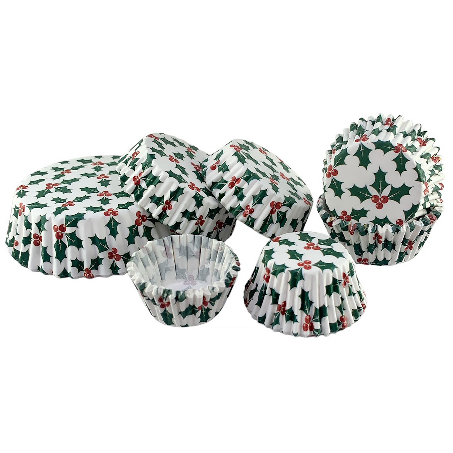 Christmas Holly Print Candy Cups