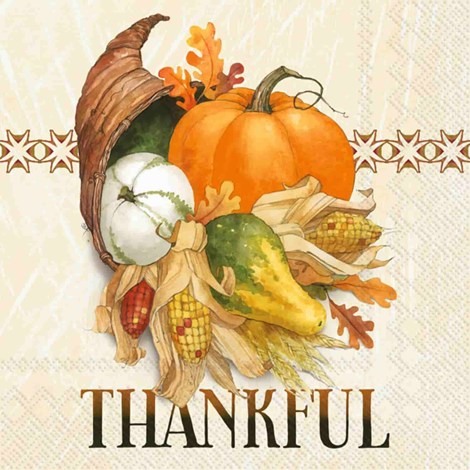 Thankful Cornucopia Cocktail Napkins