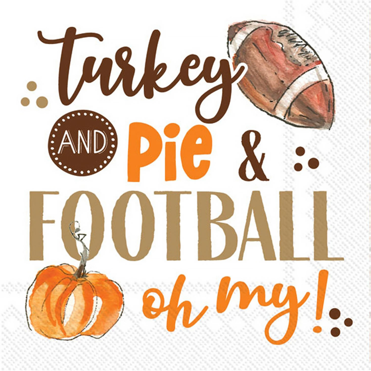 Turkey Pie Football Cocktail Napkins