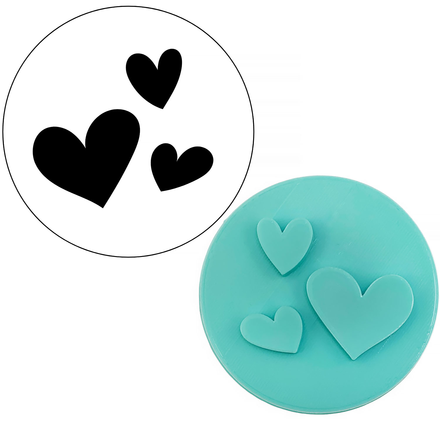 Hearts Valentine Fondant Stamp