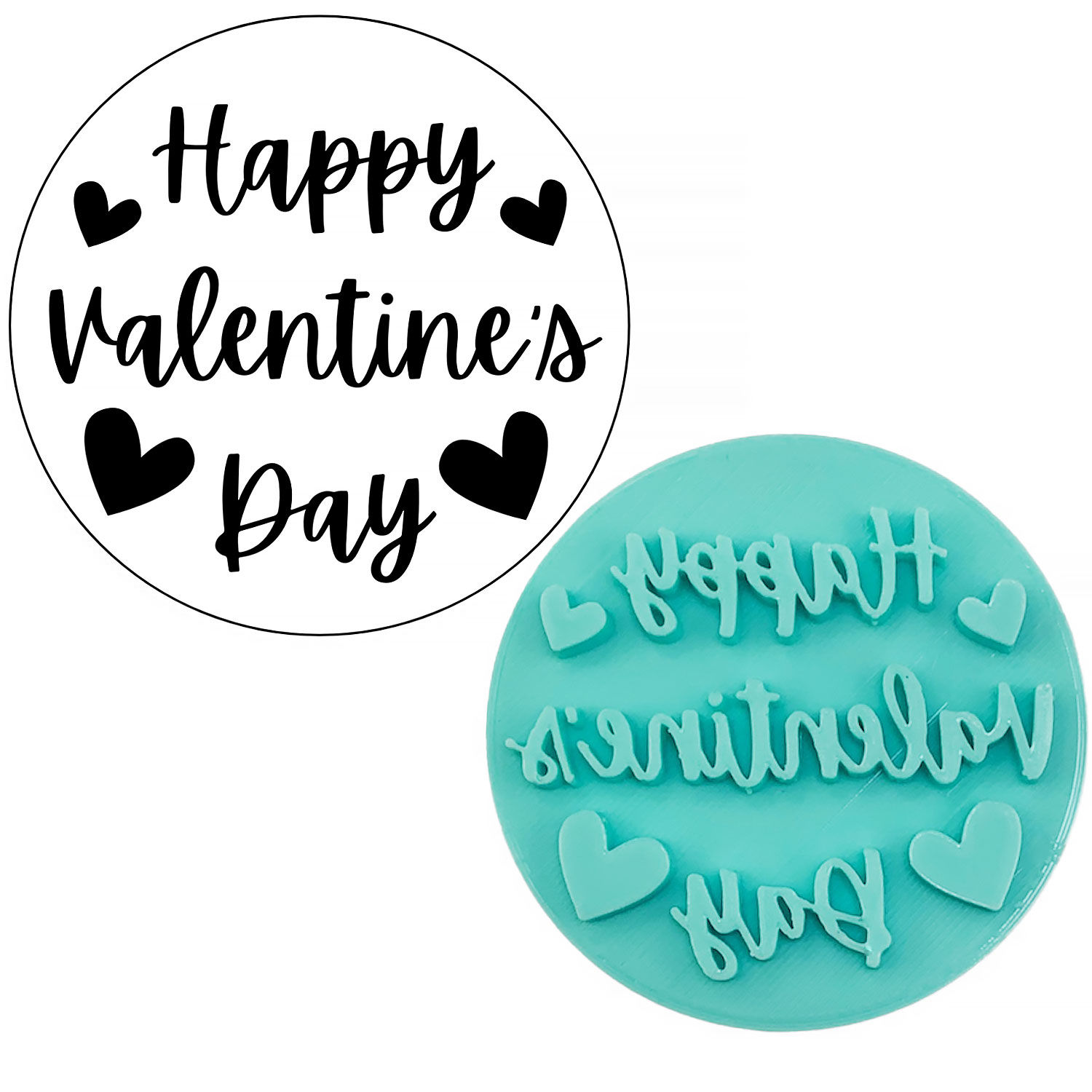 Happy Valentine's Day Fondant Stamp