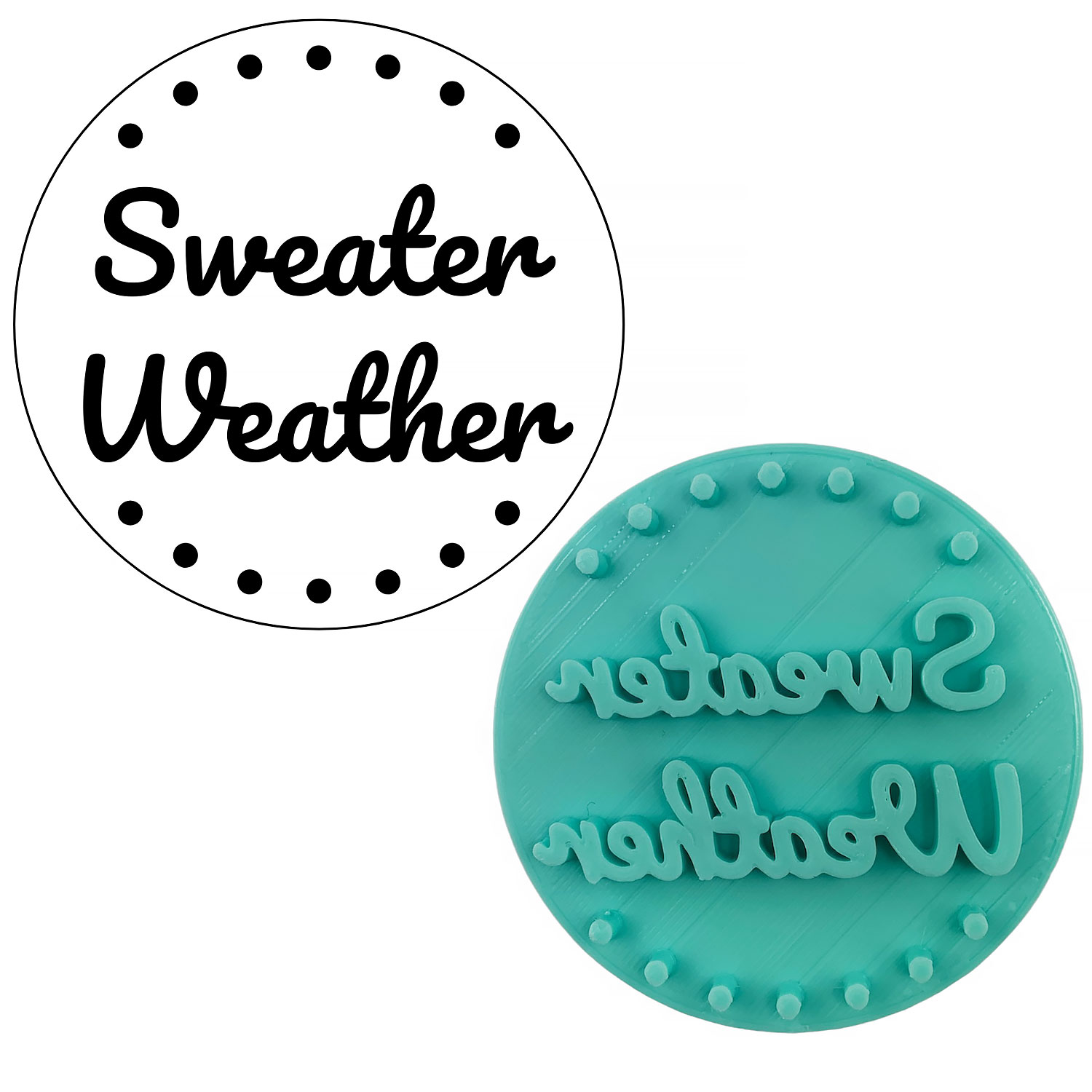 Sweater Weather Fondant Stamp