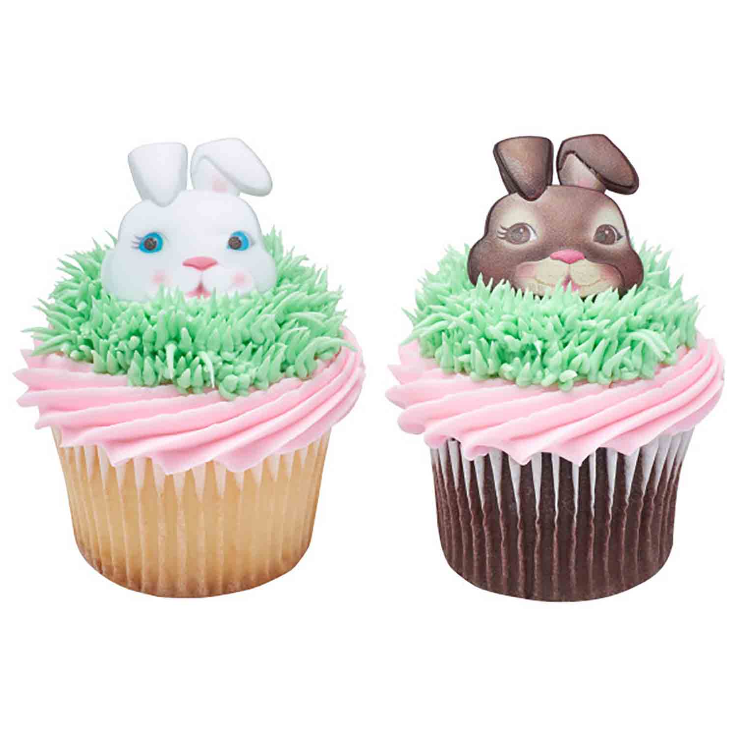 Cute Bunny Faces Cupcake Toppers