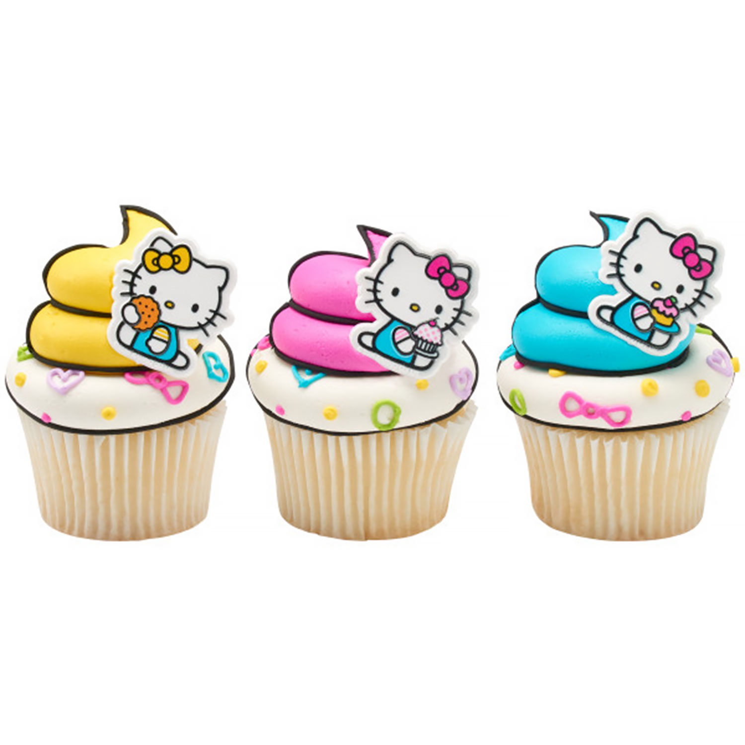 Hello Kitty Wallpaper with Cupcake and Bow