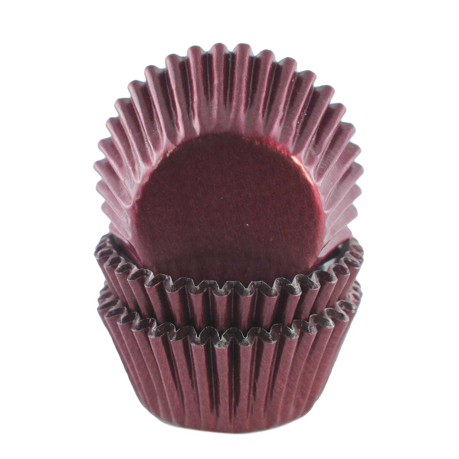 STANDARD Foil Cupcake Liners / Baking Cups – 50 ct BURGUNDY – Cake  Connection