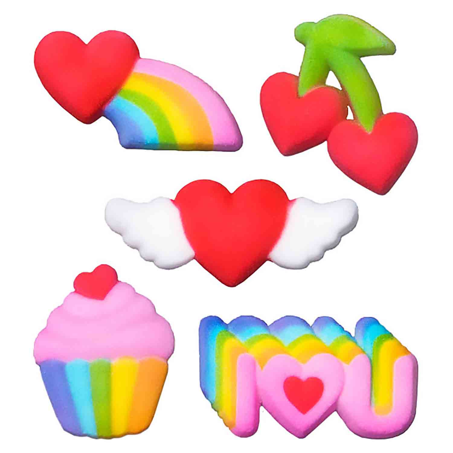 Dec-Ons® Molded Sugar - Rainbow Valentine Assortment