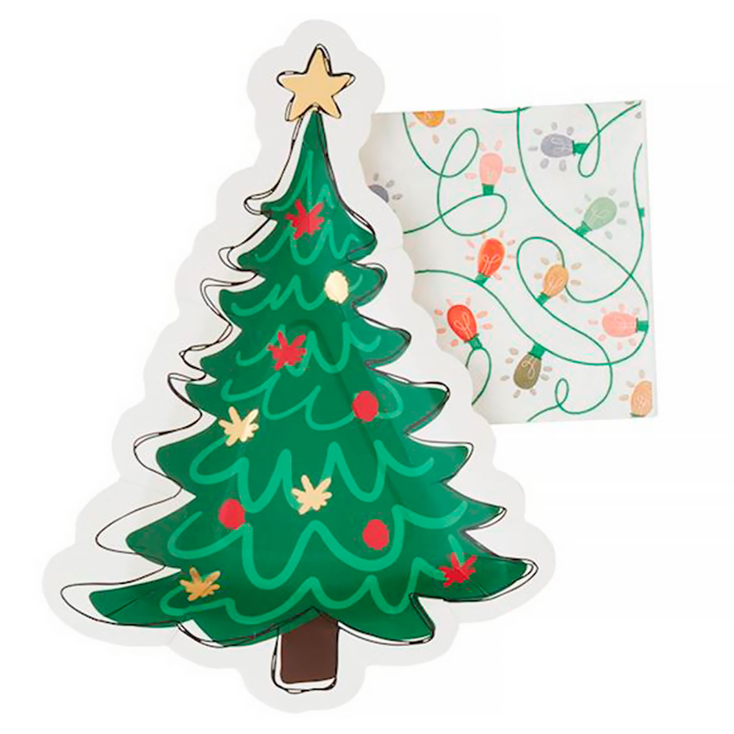 Christmas Tree Paper Plates & Napkins Set