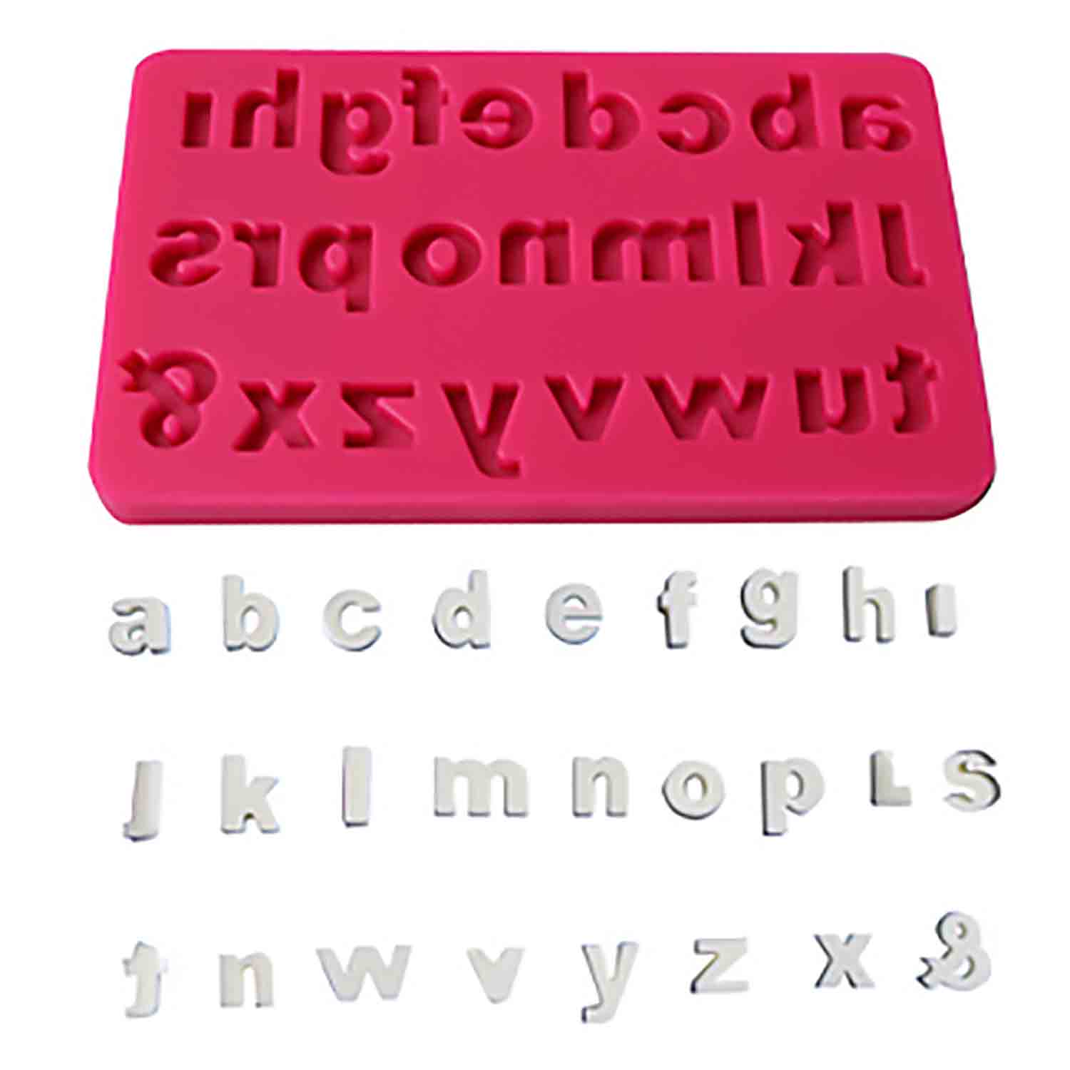 4 Pieces Silicone Letter Molds Lowercase Uppercase Alphabet