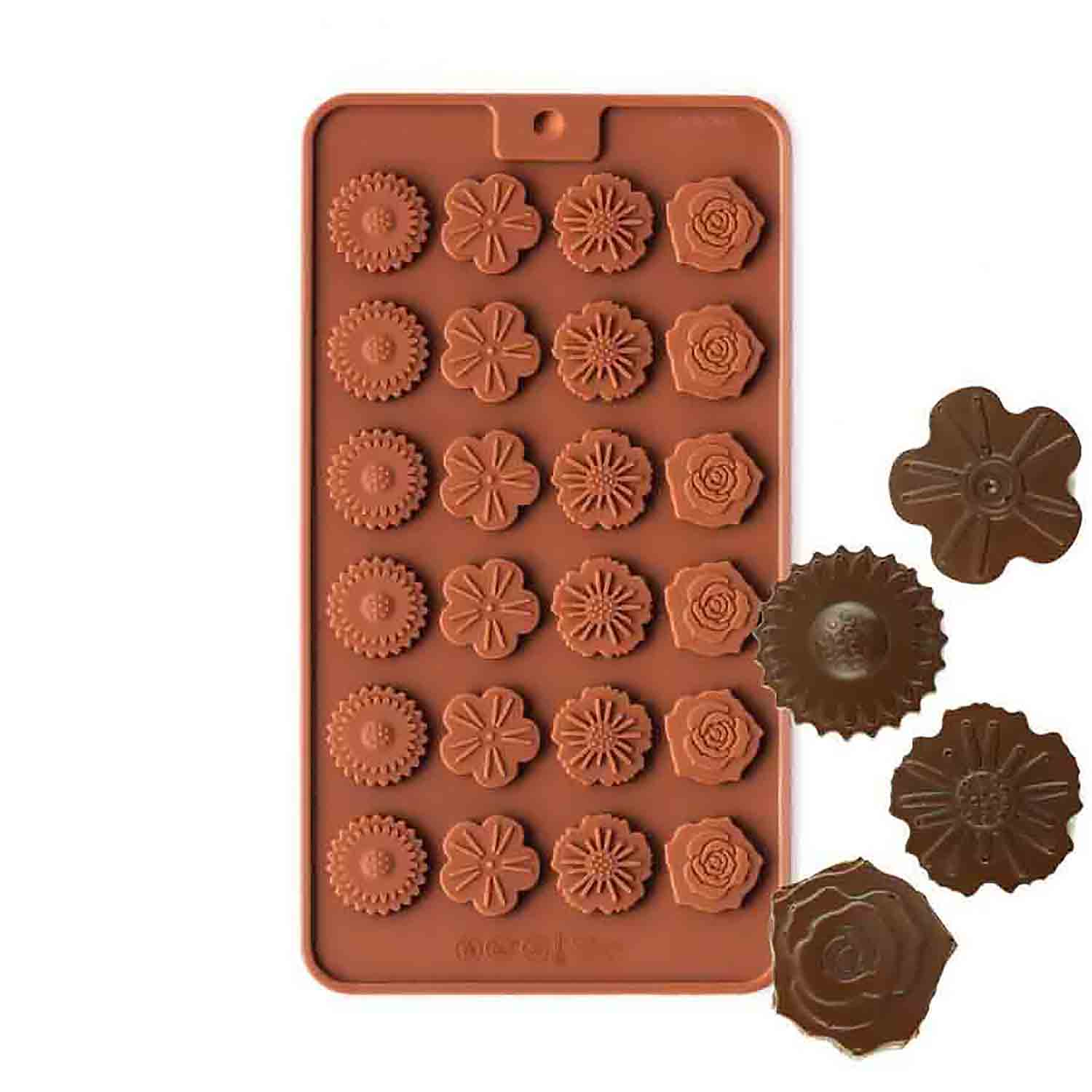 Flower Medallions Silicone Chocolate Candy Mold - CKSA