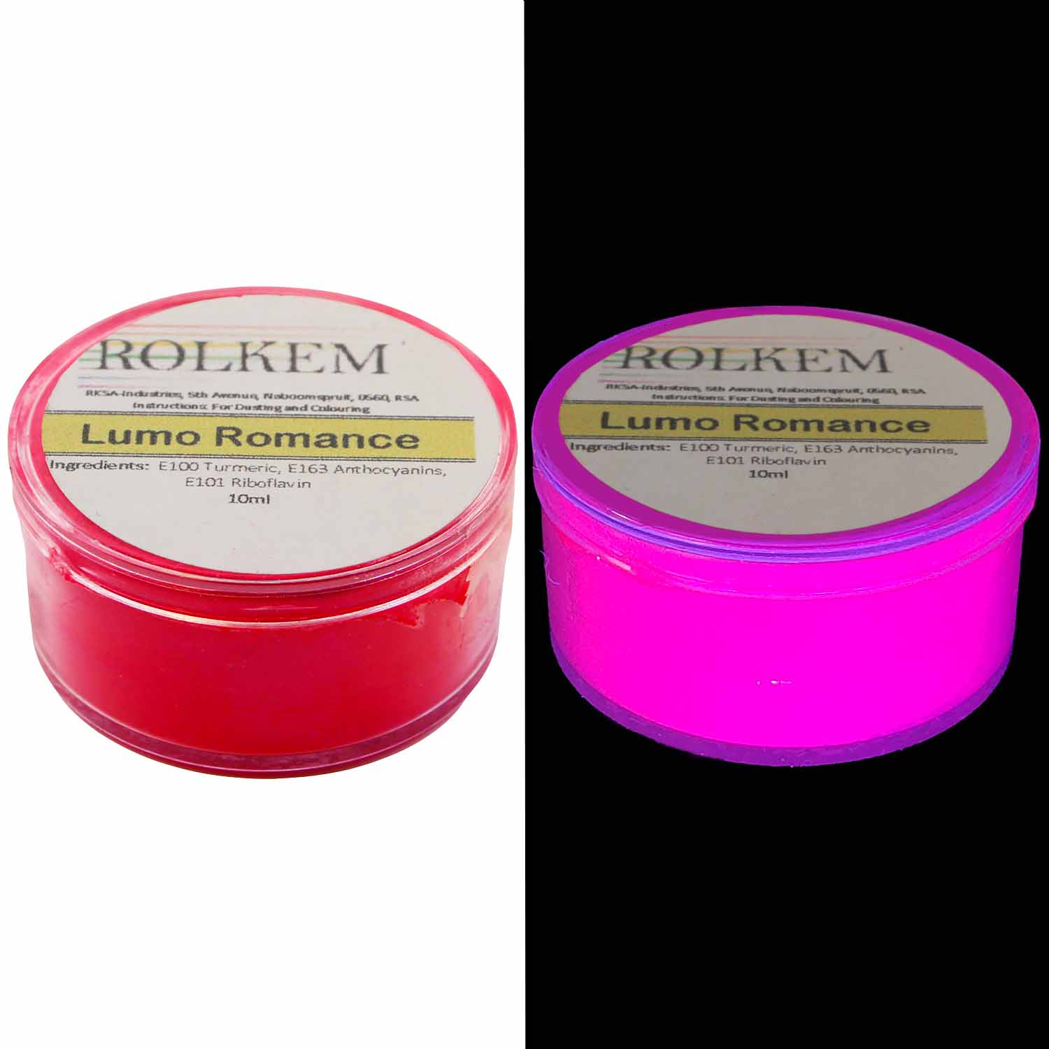 Rolkem - Neon Glo - Lumo Edible Cake Decorating Sugarcraft Dusting Colours