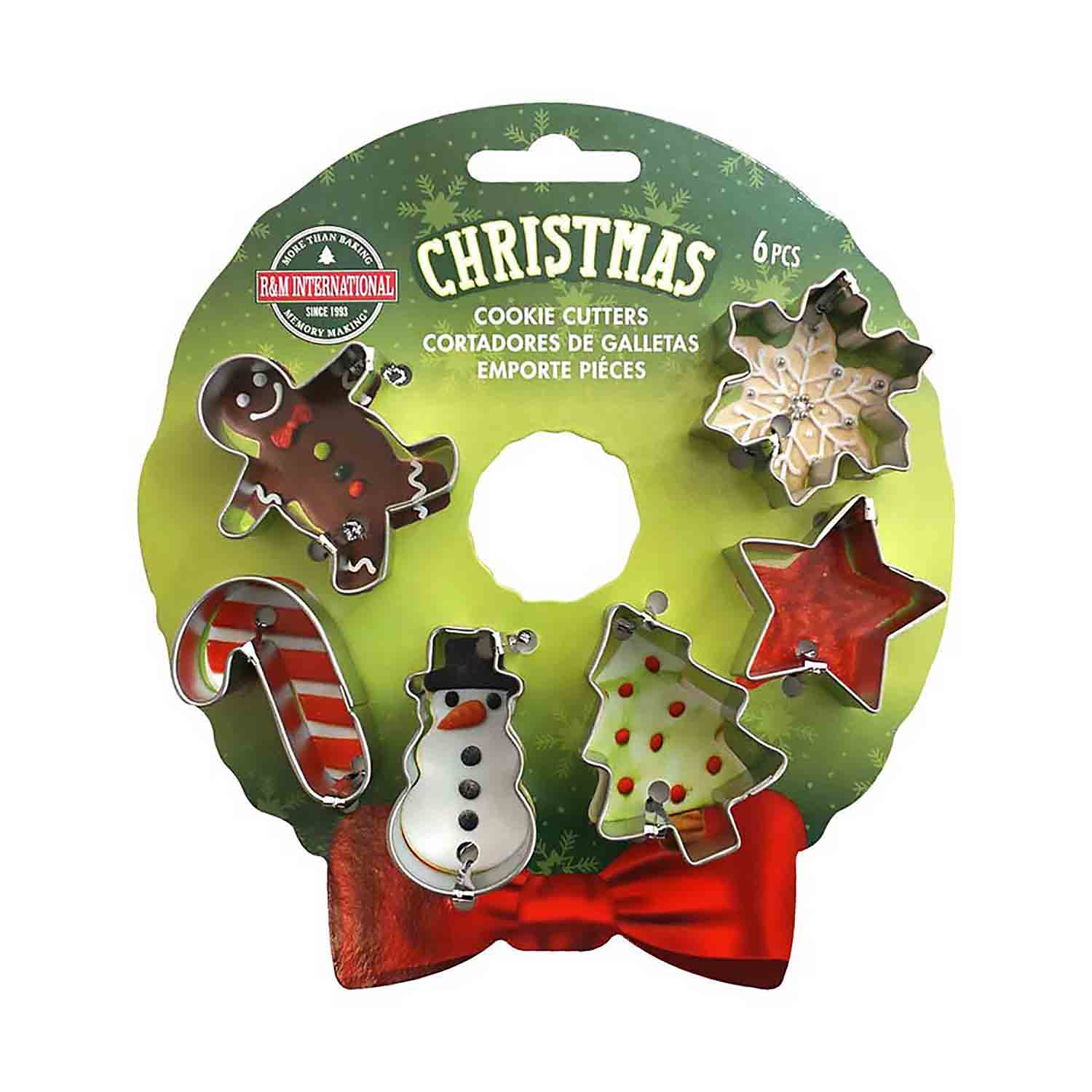 R&M International 6 Piece Mini Christmas Cookie Cutter Set