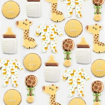 Giraffe Baby Shower Cookies