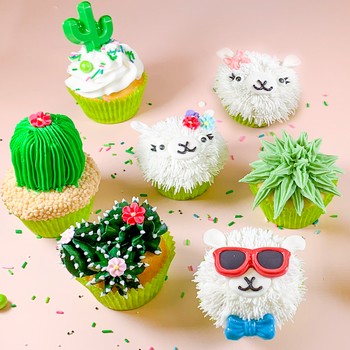 Llama and Cacti Cupcakes