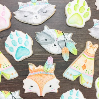 Watercolor Woodland Cookies