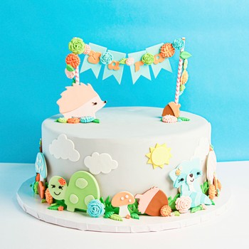 Floral Banner Woodland Cake