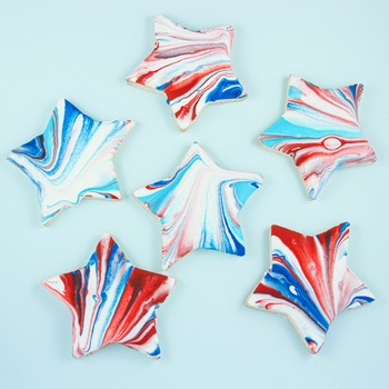 Marbled Patriotic Star Cookies