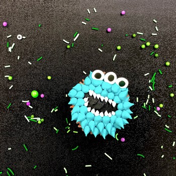 Spikey Blue Monster Cupcake