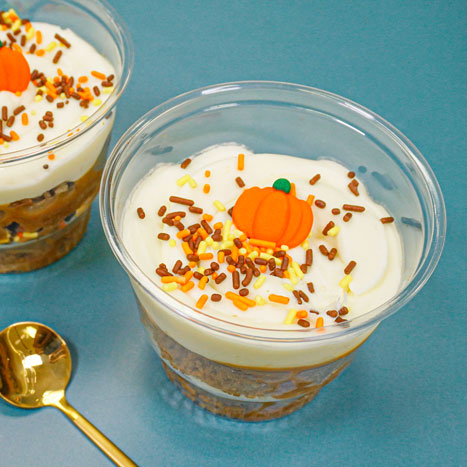 Caramel Pumpkin Spice Cake Parfait