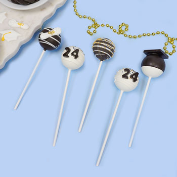 Black & Gold Graduation Cake Pops