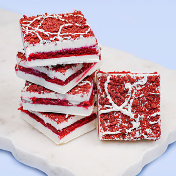 Red Velvet Cookie Dough Bark