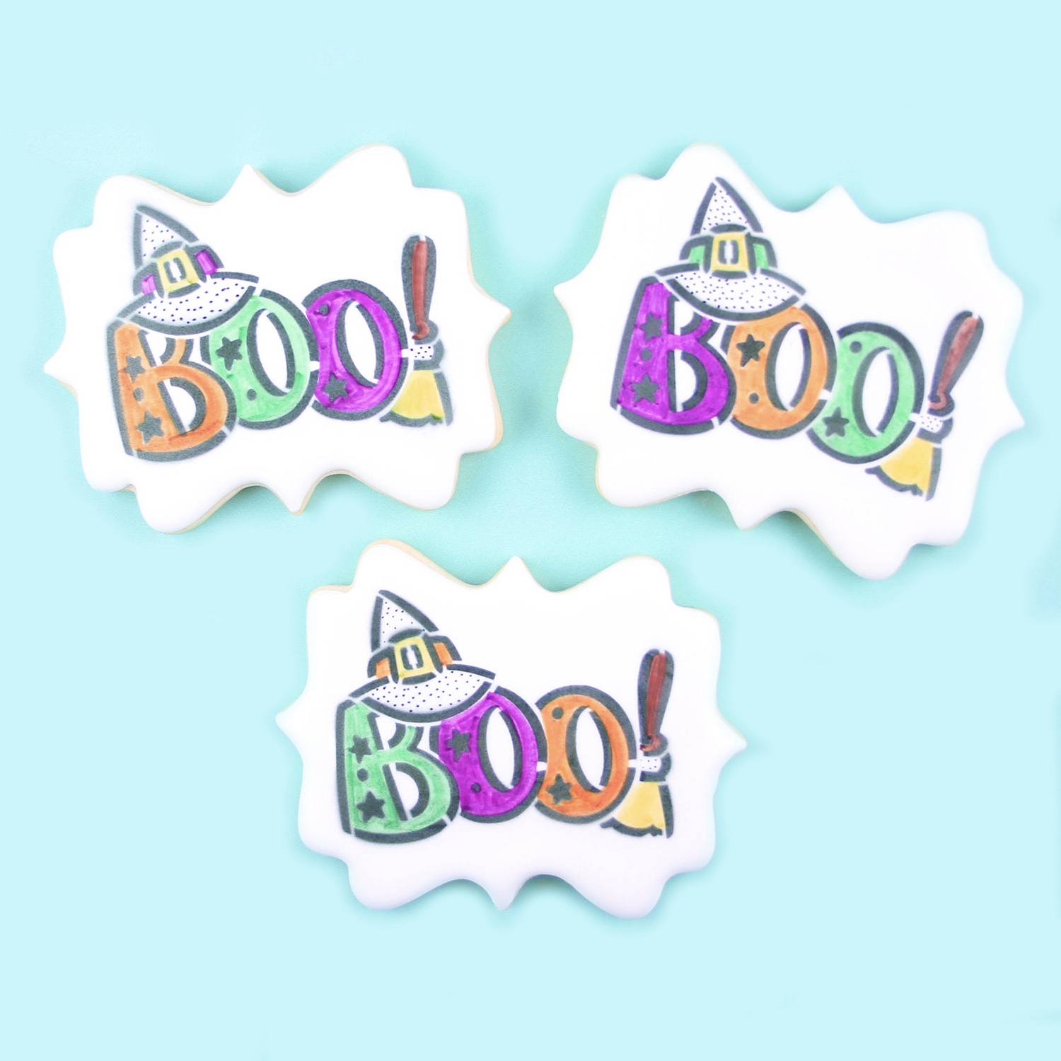 BOO! Stencil Cookies