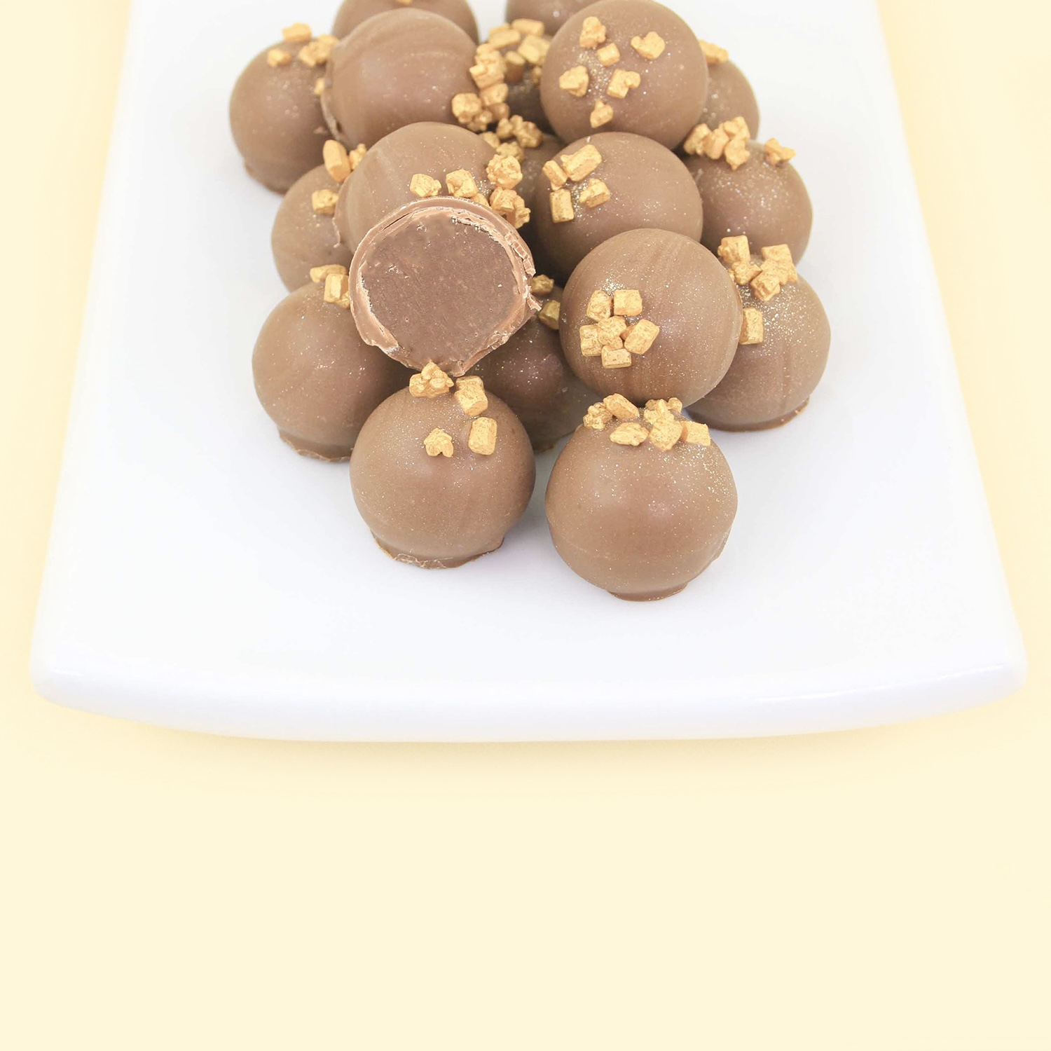 Milk Chocolate Honey Truffles on a plate