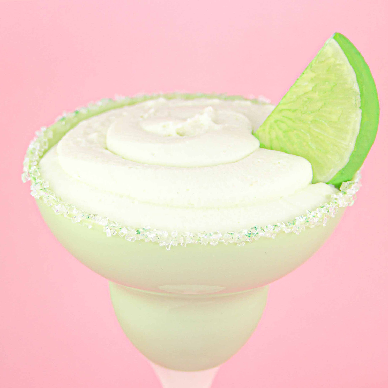 White Chocolate Margarita Glass filled with Margarita Mousse.