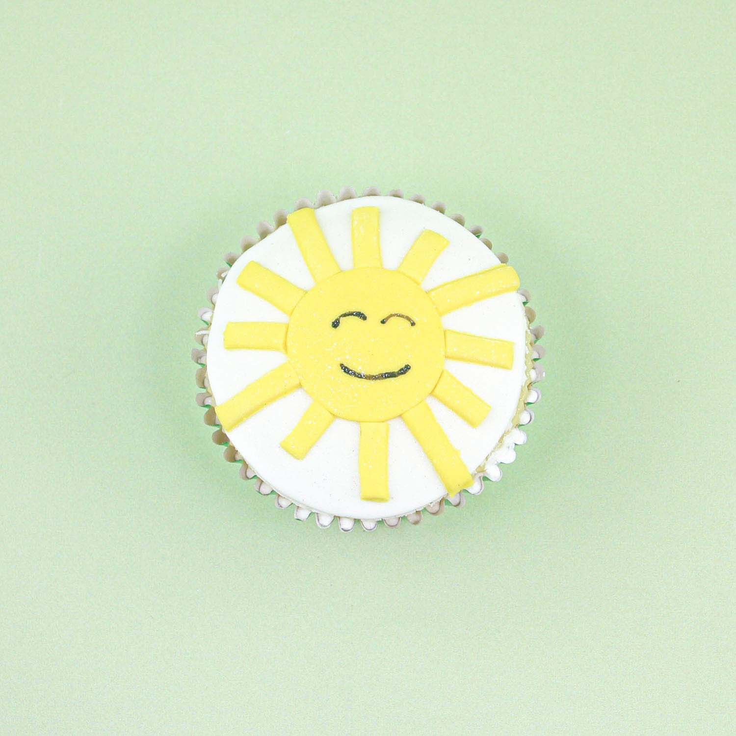 Sunshine fondant decorated cupcake