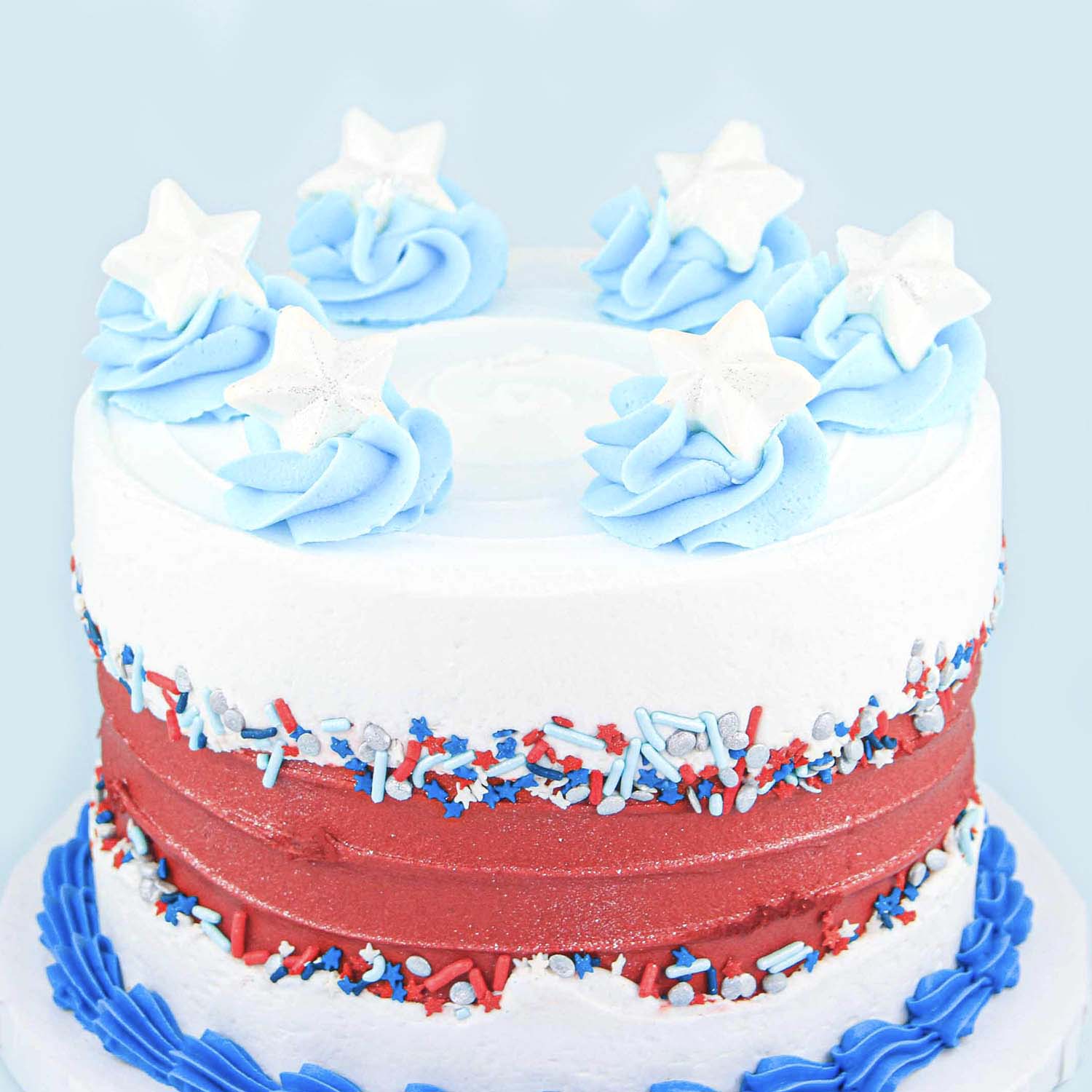 Decorated Patriotic Fault Line Cake