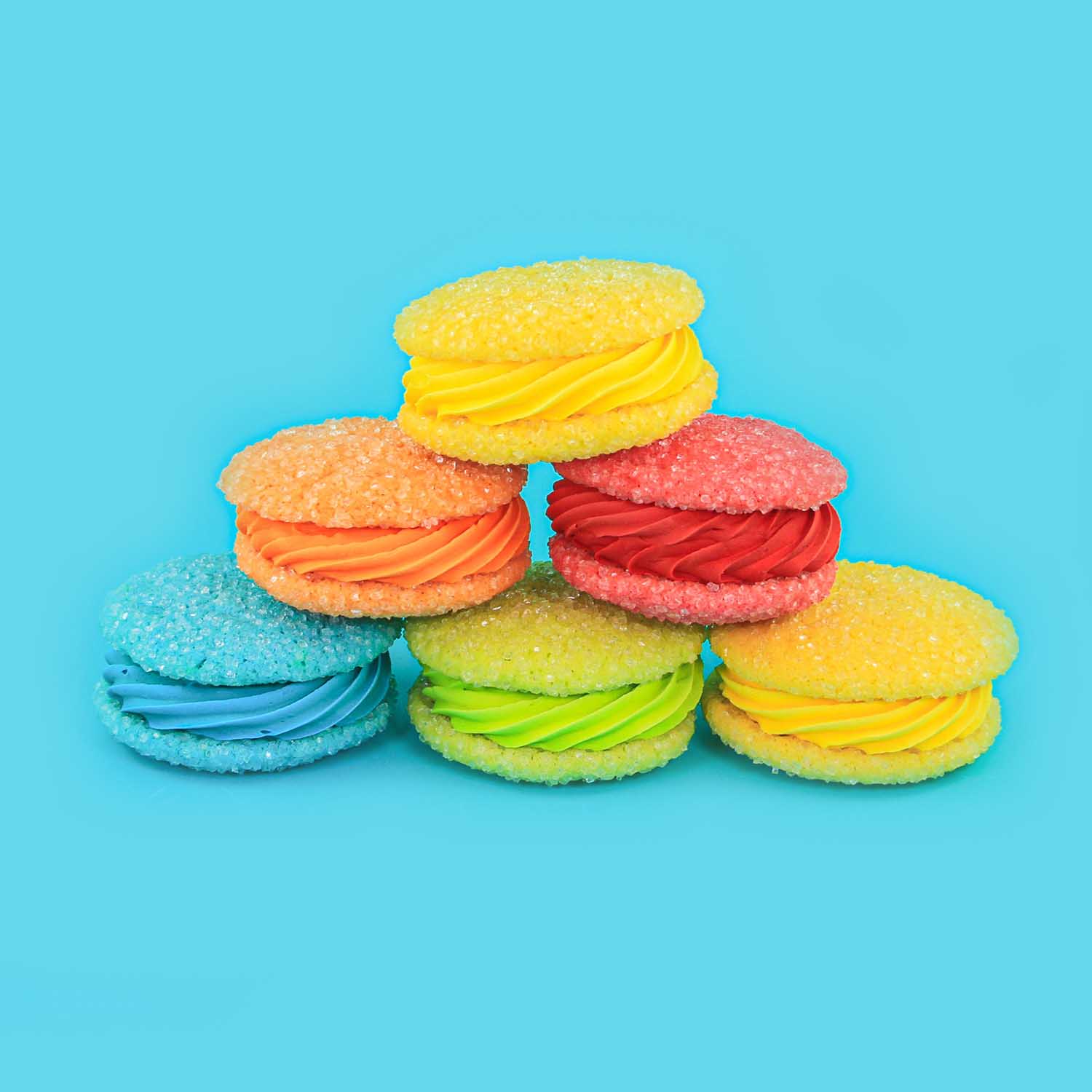 Pyramid of Rainbow Sandwich Cookies