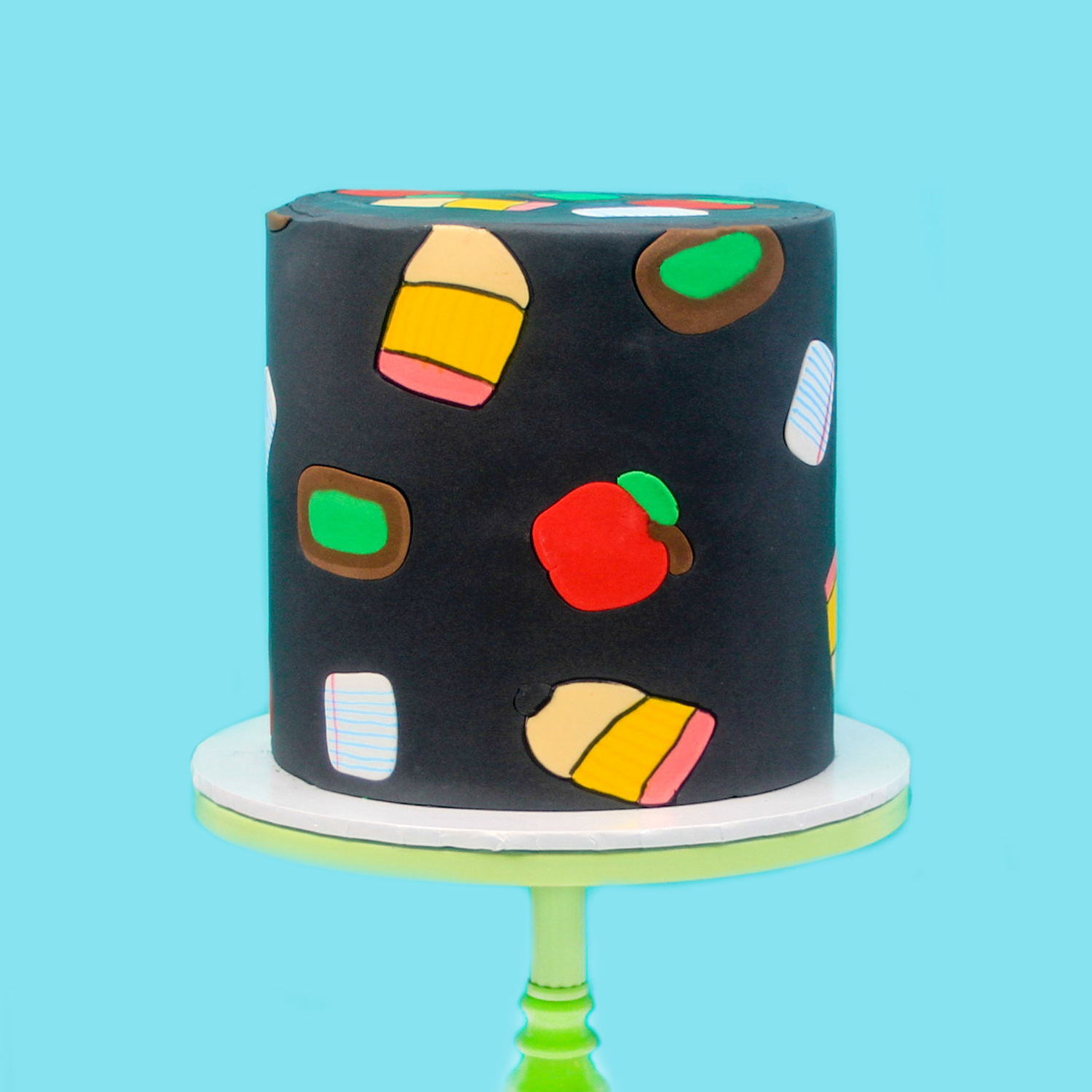 Back to School Fondant Pattern Cake